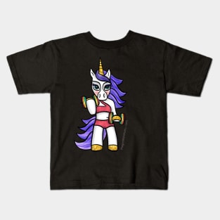 Weightlifting Unicorn - Sport-icorns Active Unicorns illustration series Kids T-Shirt